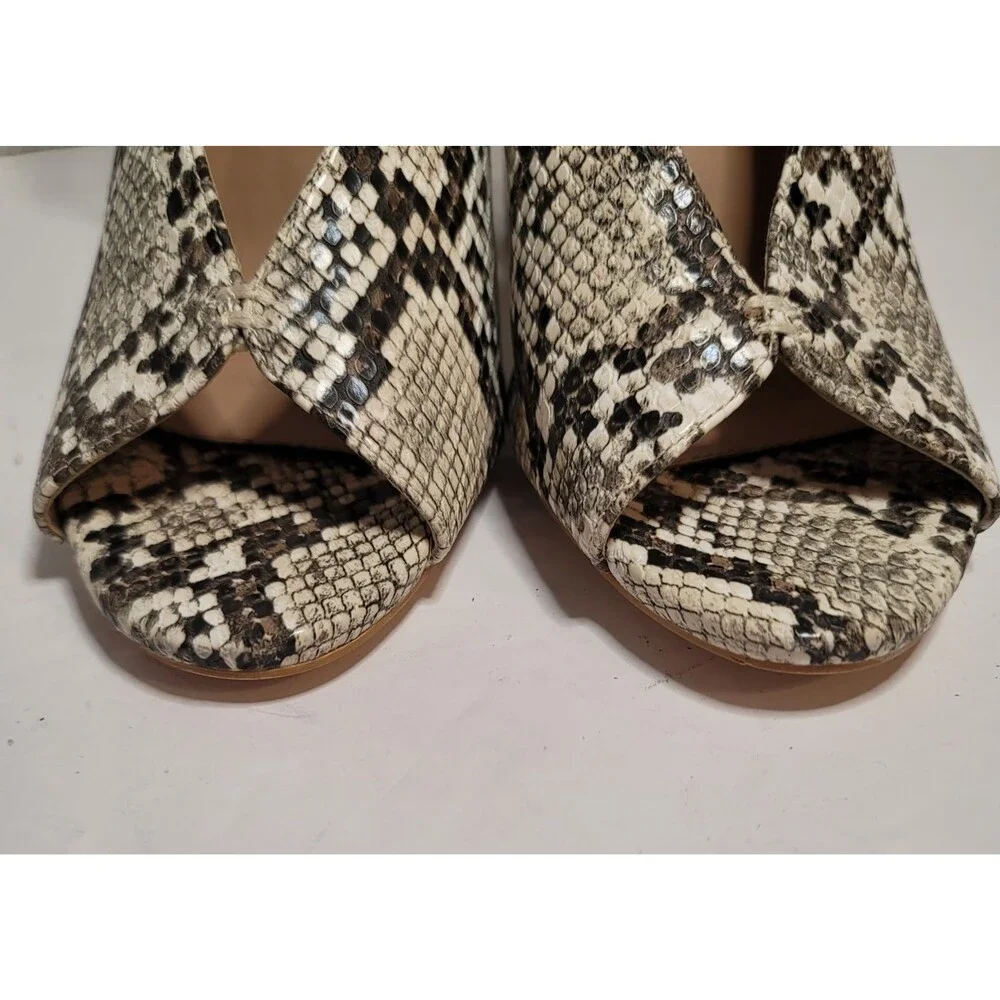 Snakeskin Embossed Slingback Open Toe 4 in Block Heel Size 37/6.5 Primadonna